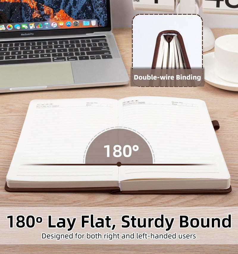 ALKALO Lined Journal Notebook 365 Pages, A5 Leather Journals for Writing Women & Men, Hardcover Notebook with 100GSM Thick Paper, Daily Journal Notebook for Travel, Work, School, Note Taking, College Ruled - Image 5