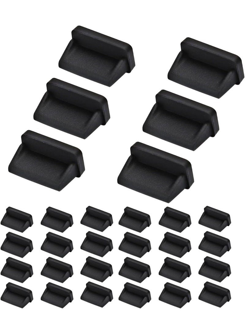 jaexest 20 قطعة من أغطية منافذ USB المصنوعة من السيليكون باللون الأسود، واقيات USB المضادة للغبار، وسدادات من السيليكون لمنافذ USB من النوع A، وسدادات للواجهة الأنثوية لمنافذ USB - Image 1