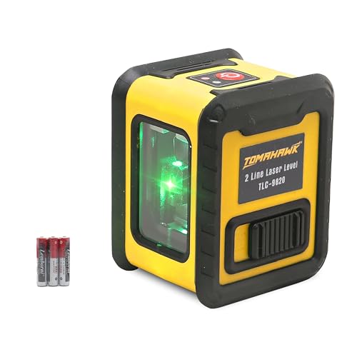 TOMAHAWK® TLC-9820 - Compact 2 Green Line Laser Level - 98ft Green Cross Self-Levelling Laser Line for Construction with Vertical/Horizontal Magnetic Base, Adjustable Brightness - Image 1