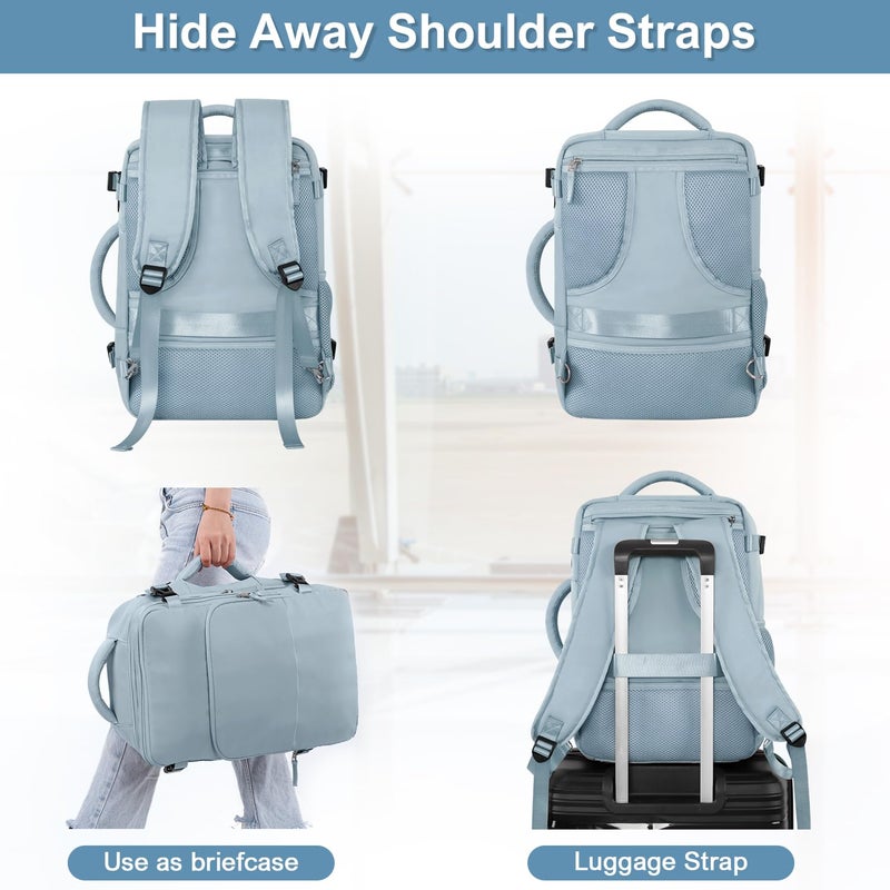 Sinaliy Travel laptop Backpack for Women, Personal Item Size Flight Approved, 16 Inch Laptop Bag with Multi-Pockets, College Computer Bag, Waterproof Carry On Backpack Casual Daypack Backpack - Image 5