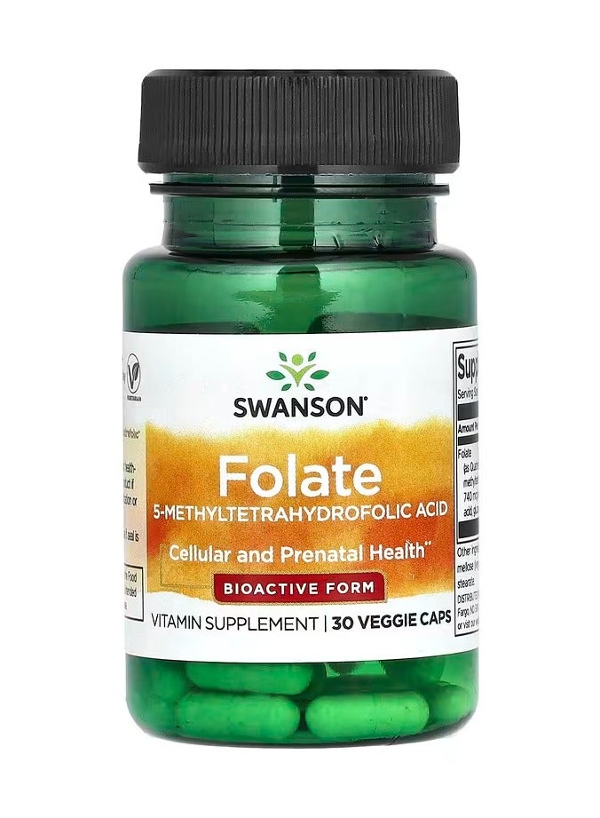 سوانسون‏, فولات ، 30 كبسولة نباتية (680 مكجم مكافئ الفولات لكل كبسولة)