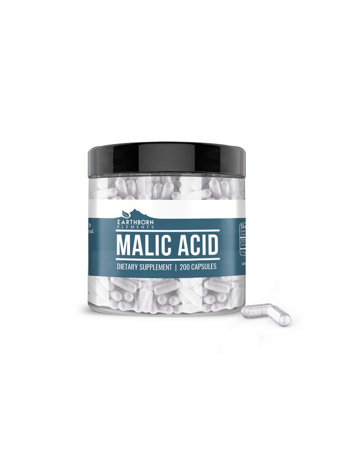 earthborn elements Malic Acid 200 Capsules Pure & Undiluted No Additives - Image 1