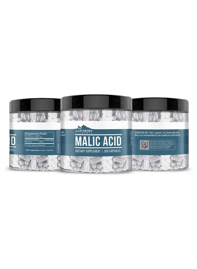 earthborn elements Malic Acid 200 Capsules Pure & Undiluted No Additives - Image 3