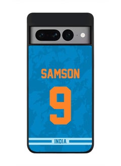 Rugged Black Edge Case for Google Pixel 7 Pro, Slim fit Soft Case Flexible Rubber Edges Thin Cover - Player Name - Sanju Samson, Jersey Number- 9