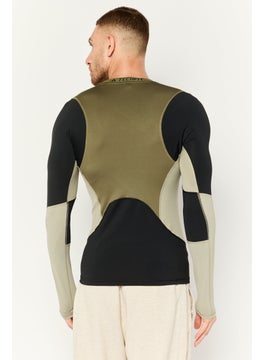 Adidas Men Sportswear Fit Long Sleeves Training Jersey, Olive Combo  - Image 2