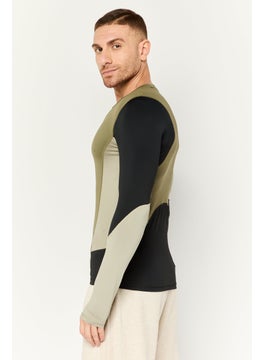 Adidas Men Sportswear Fit Long Sleeves Training Jersey, Olive Combo  - Image 4
