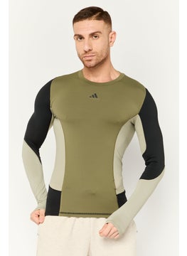 Adidas Men Sportswear Fit Long Sleeves Training Jersey, Olive Combo  - Image 1