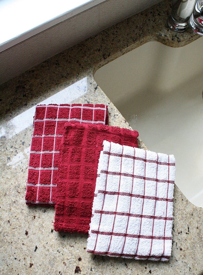 Ritz 100% Cotton Terry Kitchen Dish Towels, Highly Absorbent, 25” x 15”, 3-Pack, Paprika Red - Image 4