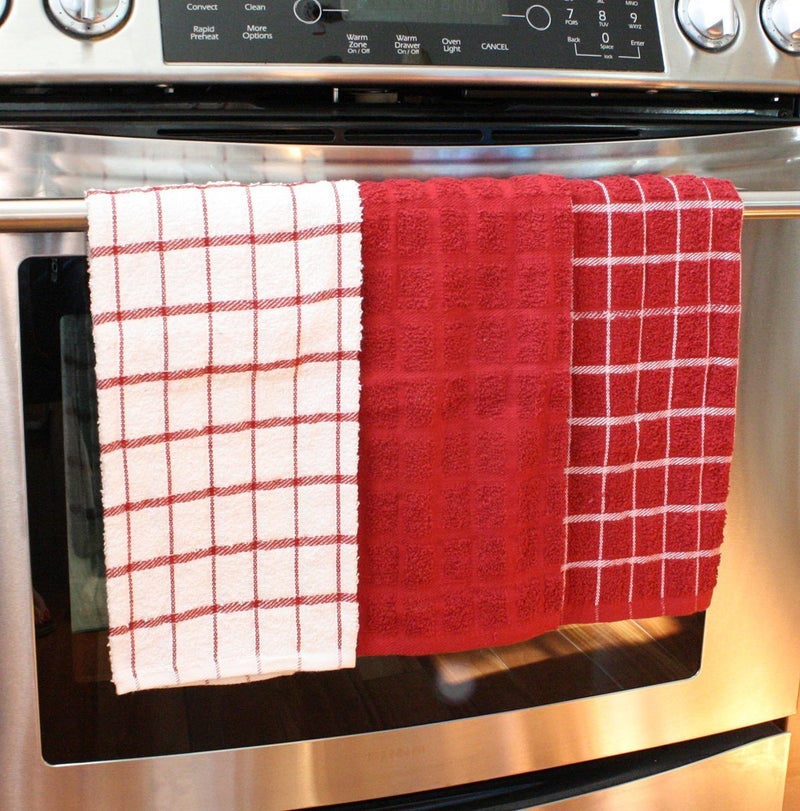 Ritz 100% Cotton Terry Kitchen Dish Towels, Highly Absorbent, 25” x 15”, 3-Pack, Paprika Red - Image 3