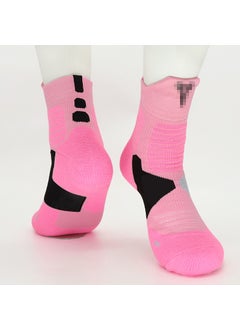 Kids High-Top Basketball Socks Elite Cotton Kobe Pink Black Label