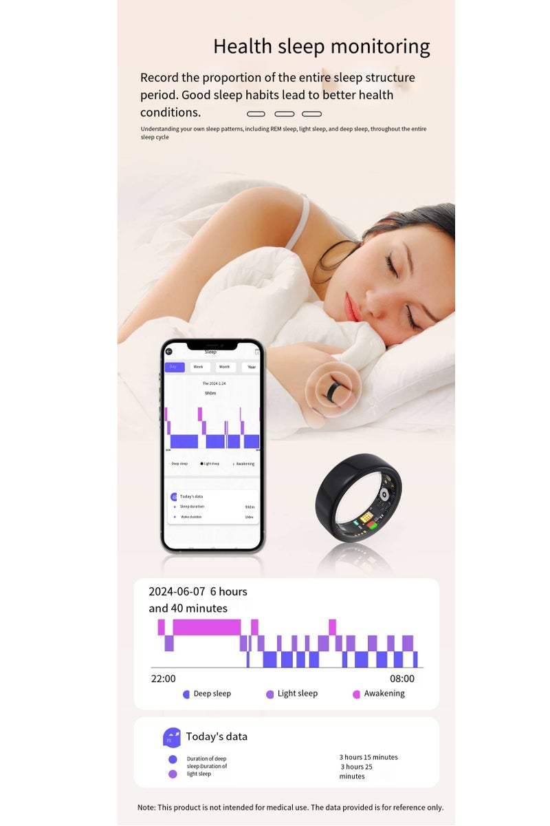 general R11M Smart Ring - Heart Rate, Oxygen Saturation, Sleep Monitoring, Exercise Counting, Waterproof, Photo-taking, Bluetooth Finger Ring - Image 4