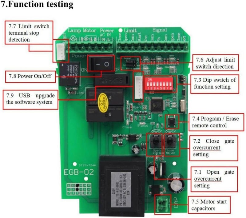 Strong Motor Control Board for Automatic Sliding Gate Featuring Rolling Code Not Theft Overload Protect Resist Intelligent - Image 5