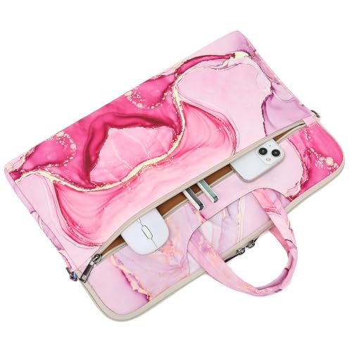 DACHEE Laptop Shoulder Bag for 15 Inch/15.6 Inch Macbook Pro (Pink Marble Shoulder, 15 inch/15.6 inch) - Image 5
