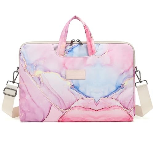 DACHEE Laptop Shoulder Bag for 15 Inch/15.6 Inch Macbook Pro (Pink Marble Shoulder, 15 inch/15.6 inch) - Image 2