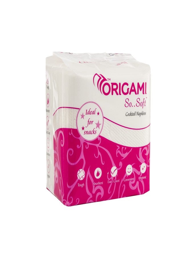 Origami So Soft Cocktail Paper Napkins | Tough, Super Absorbent Multipurpose Tissue | Food Contact Safe, Ideal for Snacks, Parties & Daily Use - Pack of 8 (100 Pulls Per Pack, Total 800 Sheets) - Image 3