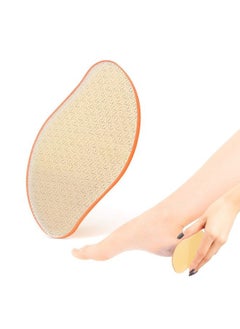 BEZOX Glass Foot File Callus Remover Crystal Heel File For Wet And Dry Feet Portable Hand Sized Pedicure Tool Orange  - Image 1
