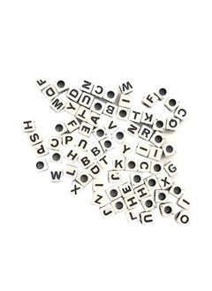 80-Piece DIY Crafting Alphabet Cube Beads 0.7x0.7cm