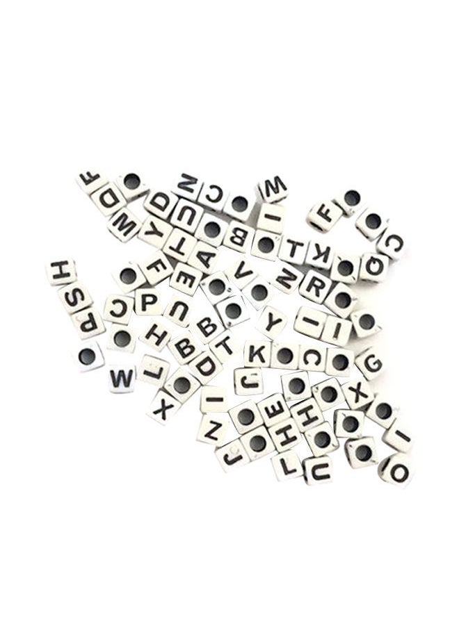 NIBEMINENT - 80-Piece DIY Crafting Alphabet Cube Beads 0.7x0.7cm - Image 1