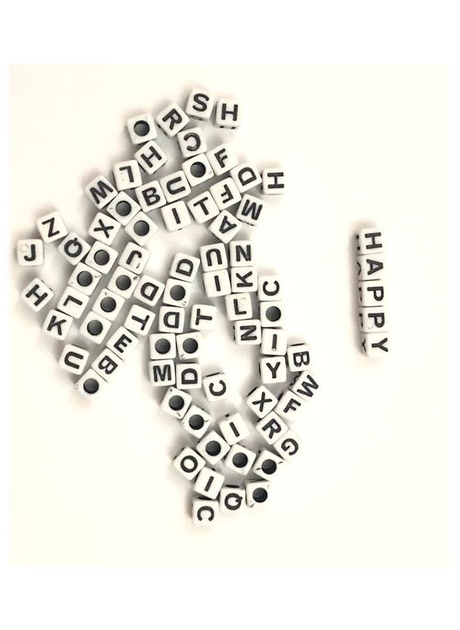 NIBEMINENT - 80-Piece DIY Crafting Alphabet Cube Beads 0.7x0.7cm - Image 1