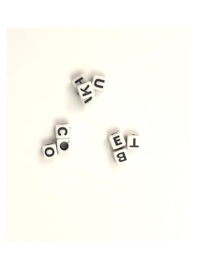 NIBEMINENT - 80-Piece DIY Crafting Alphabet Cube Beads 0.7x0.7cm - Image 1