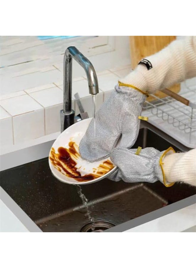 Generic 2-Pack Reusable Wire Dishwashing Gloves - Innovative Loofah Alternative for Kitchen Cleaning | Multipurpose, Waterproof & Heat-Insulating Gloves for Pots, Pans & Utensils  - Image 1