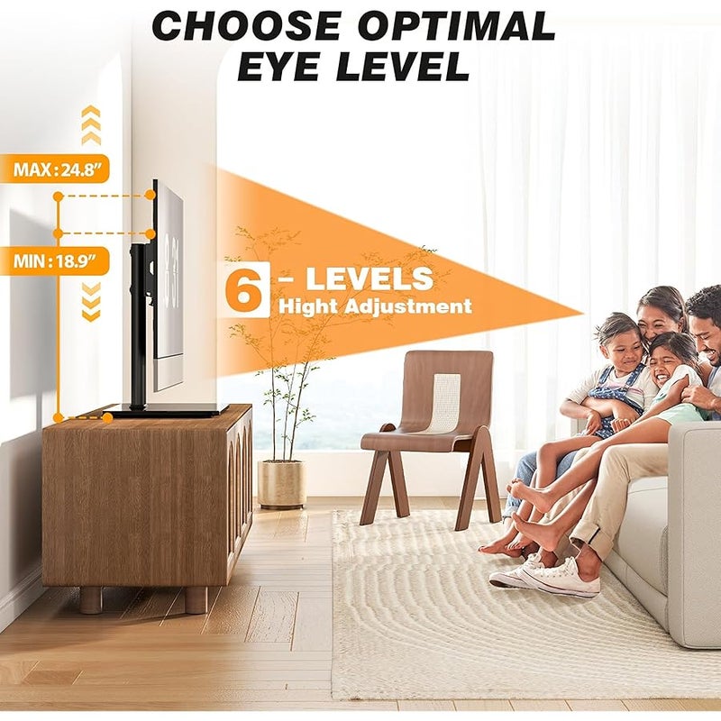 5Rcom Universal Tabletop TV Stand Base with Swivel Mount and Height Adjustable for 27 32 37 40 42 46 50 inch TVs, Weighing up to 88lbs VESA 400x400mm - Image 4