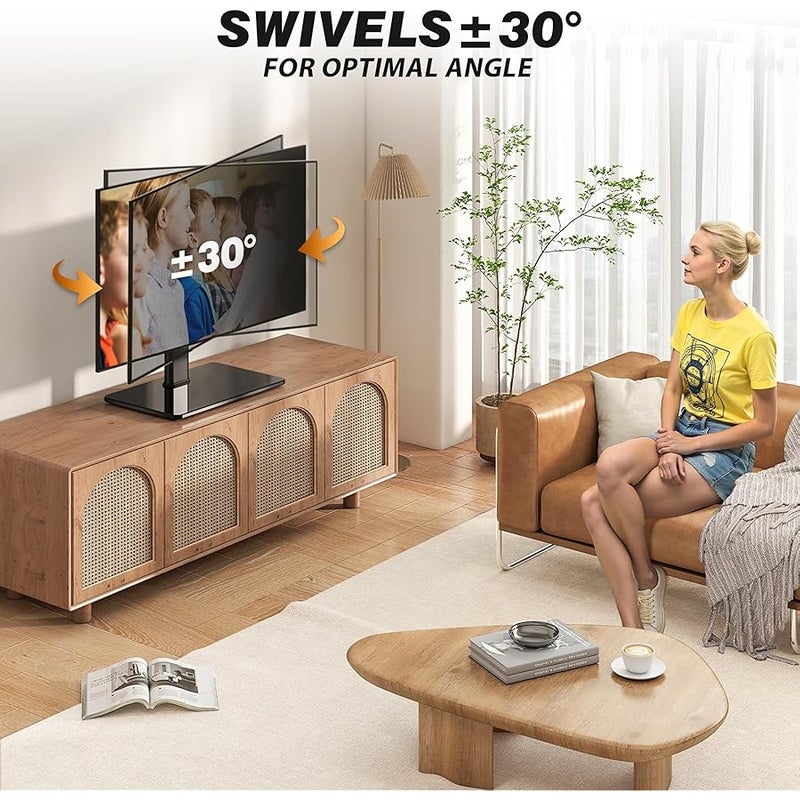 5Rcom Universal Tabletop TV Stand Base with Swivel Mount and Height Adjustable for 27 32 37 40 42 46 50 inch TVs, Weighing up to 88lbs VESA 400x400mm - Image 3