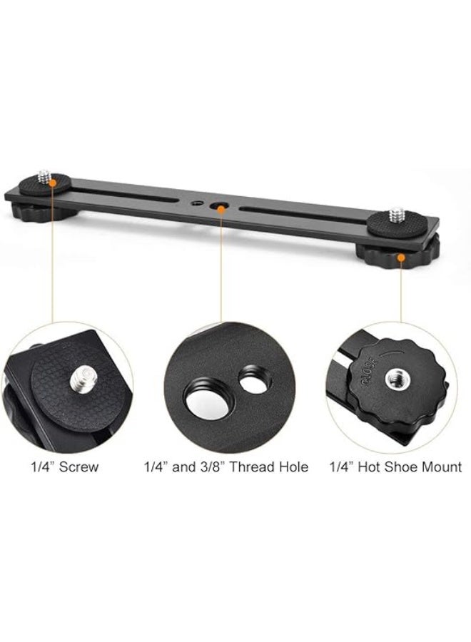 Dual Speedlite Camera Mount Tripod Bracket Flash Extension Bar (20cm) - Image 1