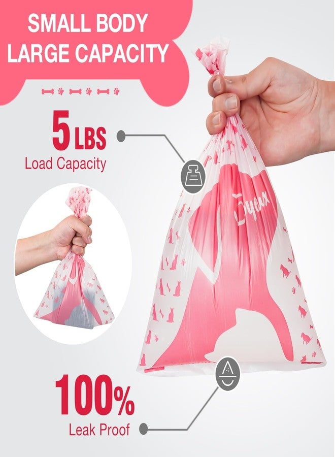 joyeux 180 Count Dog Poop Bags Rolls with Dispenser, Leak Proof, Extra Thick Doggie Pet Waste Bags, Poop Bag and Doggy Holder for Dogs Cats, Unscented, Pink - Image 2