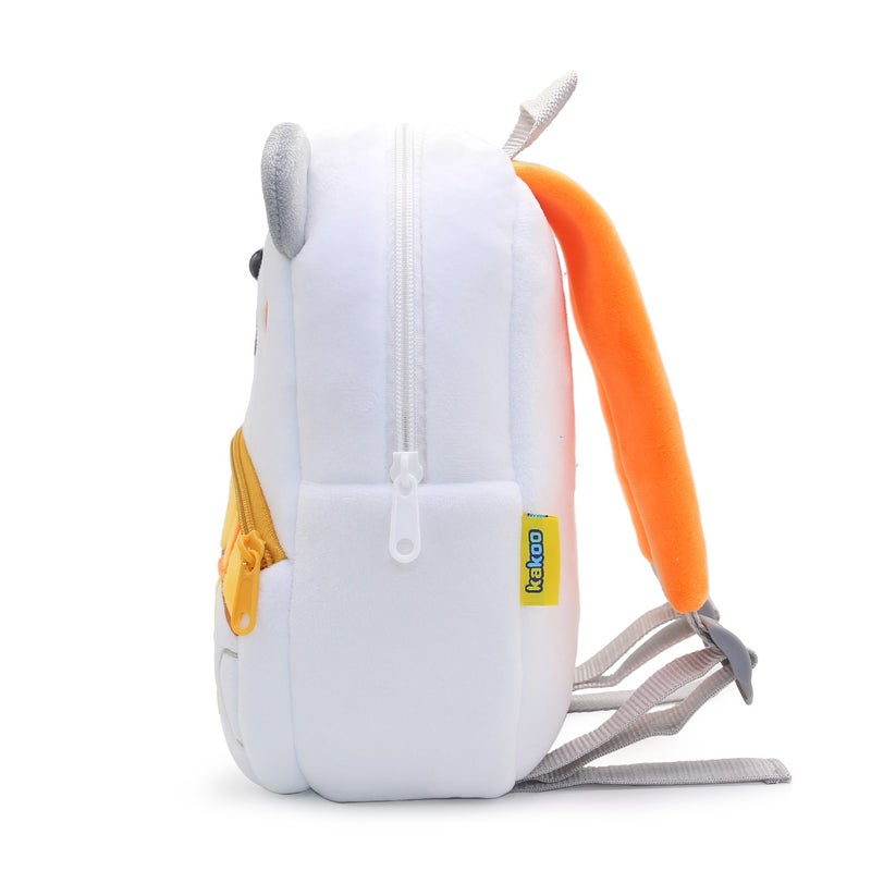 Plush Kids Backpack, Polar Bear Animal Design, Soft Lightweight School Bag for Toddlers and Preschool Kids - Image 4