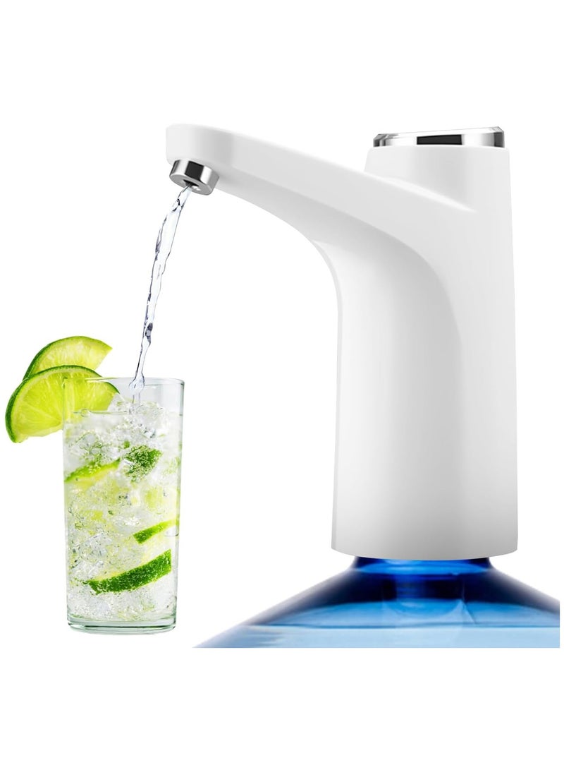 Universal Water Bottle Pump Automatic Drinking Water Pump Portable, Easy To Carry, USB Charging Bottle Pump, Suitable For Indoor And Outdoor Portable Drinking Fountains (White) - Image 1