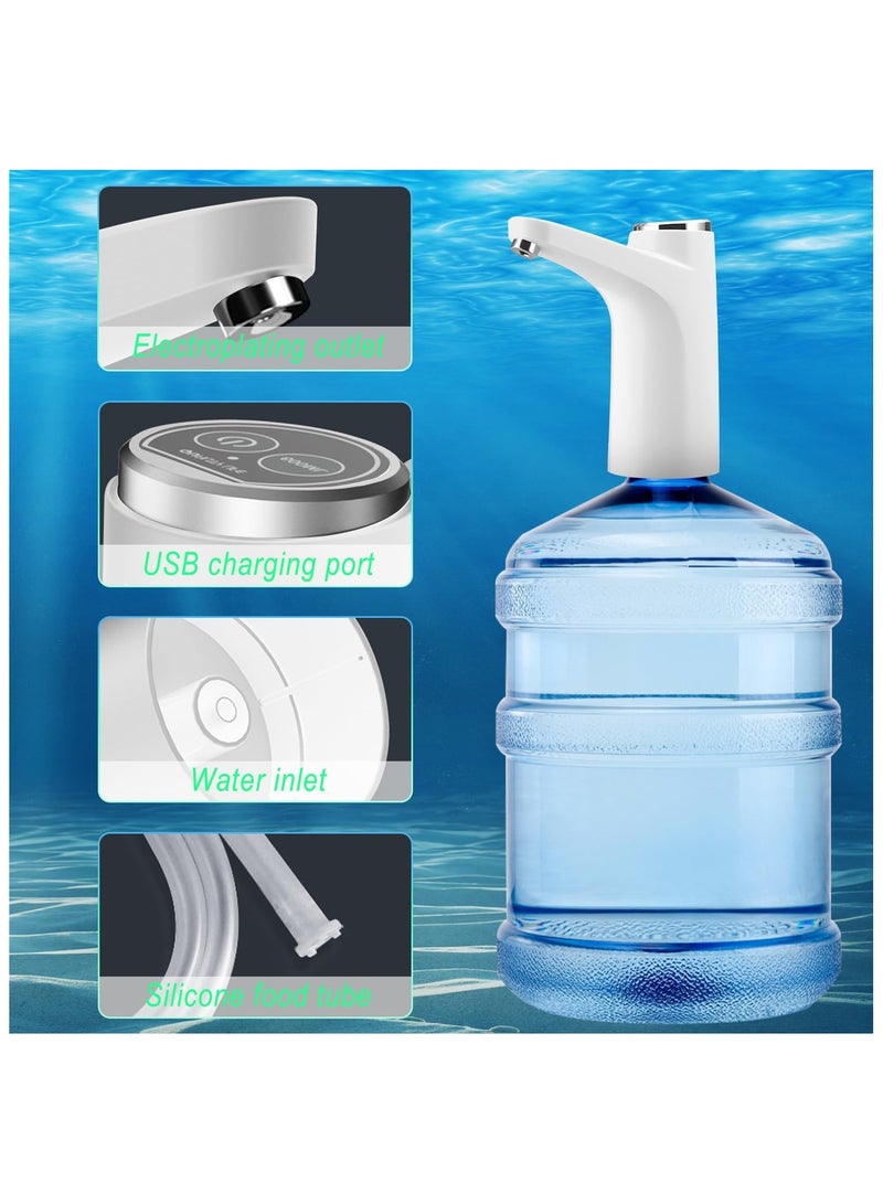Universal Water Bottle Pump Automatic Drinking Water Pump Portable, Easy To Carry, USB Charging Bottle Pump, Suitable For Indoor And Outdoor Portable Drinking Fountains (White) - Image 3