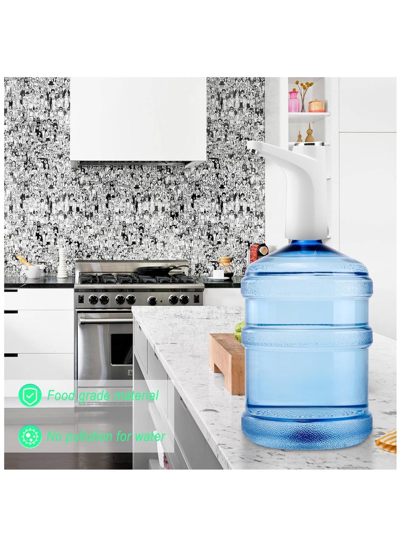 Universal Water Bottle Pump Automatic Drinking Water Pump Portable, Easy To Carry, USB Charging Bottle Pump, Suitable For Indoor And Outdoor Portable Drinking Fountains (White) - Image 4