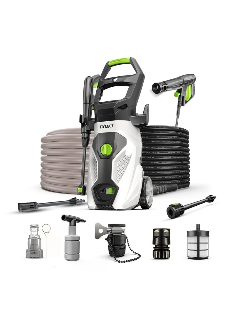 Dylect DYLECT Ultra Power Max High Pressure Car Washer Pump 2000 Watts Motor 150 Bars Pressure 7LMin Flow Rate 8M Outlet Hose Upright Design with Wheels for Bike Home Cleaning with 10 Accessories  - Image 1