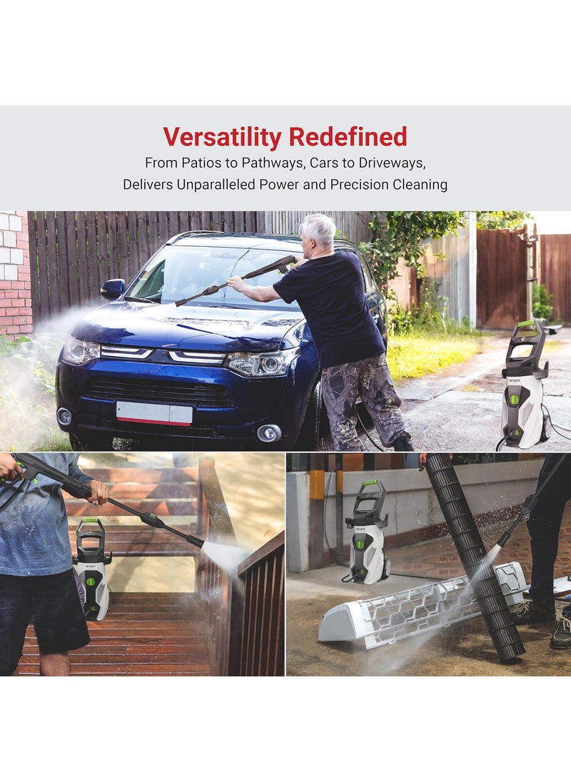 Dylect DYLECT Ultra Power Max High Pressure Car Washer Pump 2000 Watts Motor 150 Bars Pressure 7LMin Flow Rate 8M Outlet Hose Upright Design with Wheels for Bike Home Cleaning with 10 Accessories  - Image 4