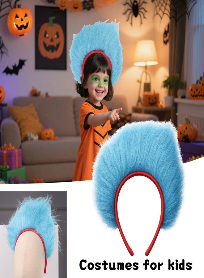 Exacoo Hhalloween Headpiece Hair Accessories For Women Blue Headband Photo Booth Props Halloween Party Decorations Custome Party Supplies Cosplay - Image 4