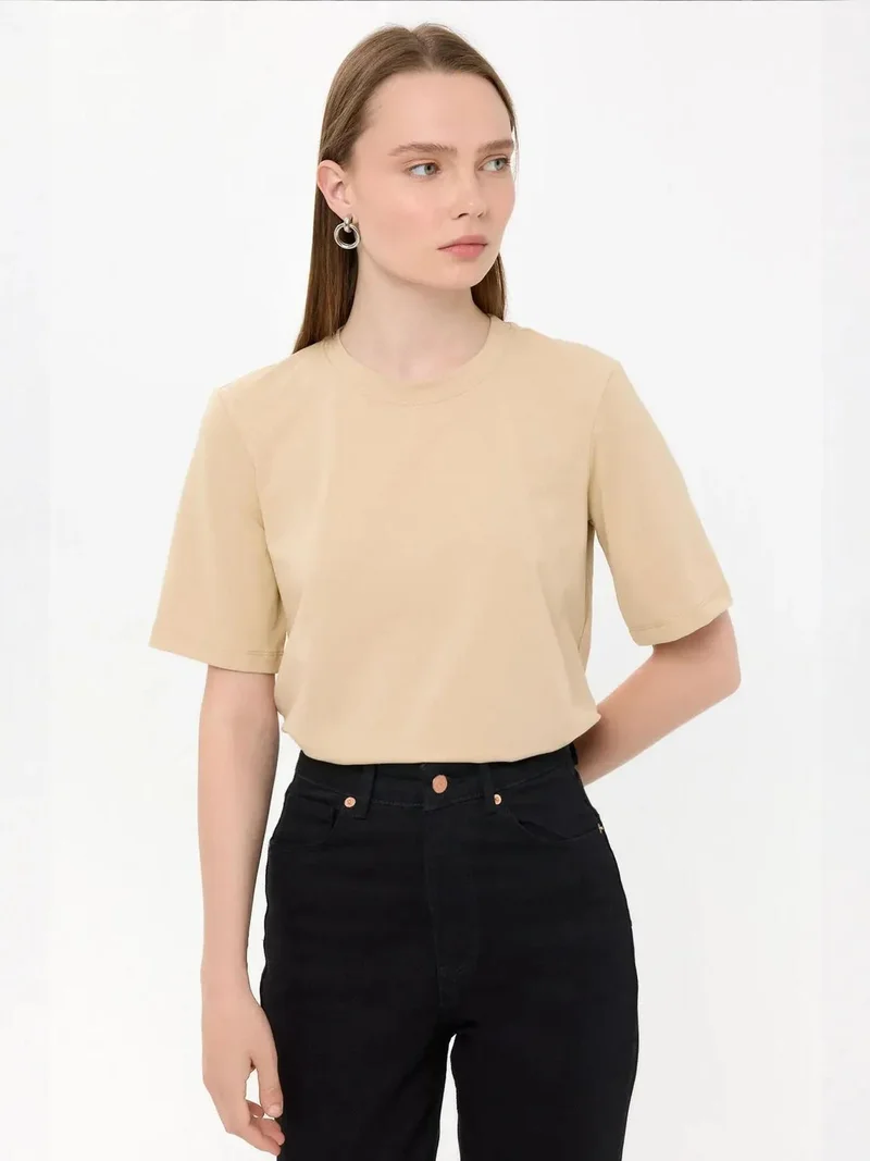 HICCUP Basic Short Sleeve Crew Neck T-Shirt