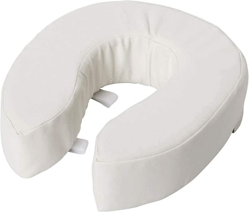 DMI Raised Toilet Seat Cushion - 4 Inch Foam Toilet Seat Riser with Tear-Resistant Cover, White - Image 1