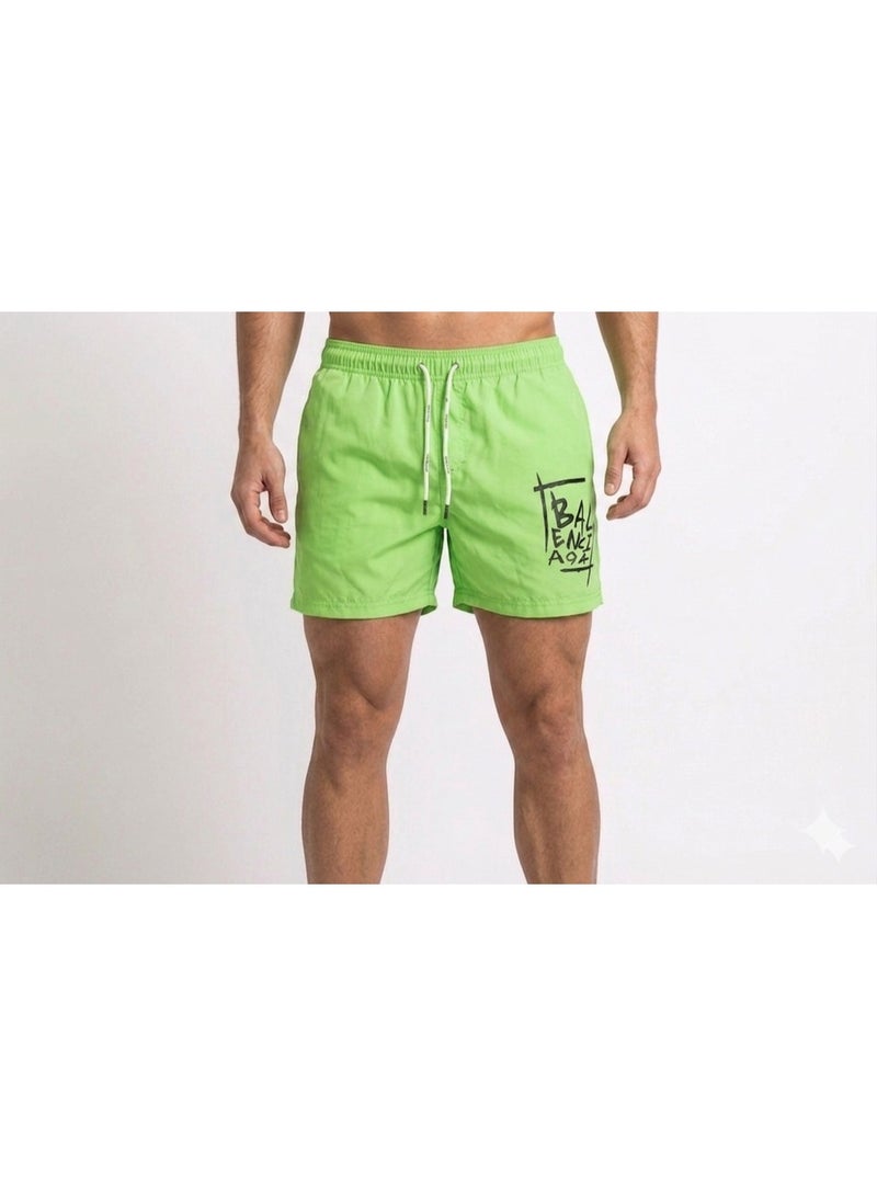 Swim shorts, waterproof, with Stylish Letters Green - Image 1