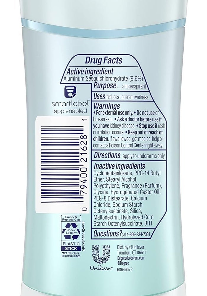 Degree UltraClear Black+White Pure Clean Antiperspirant Deodorant for Women, 2.6 Ounce (Pack of 4) - Image 2