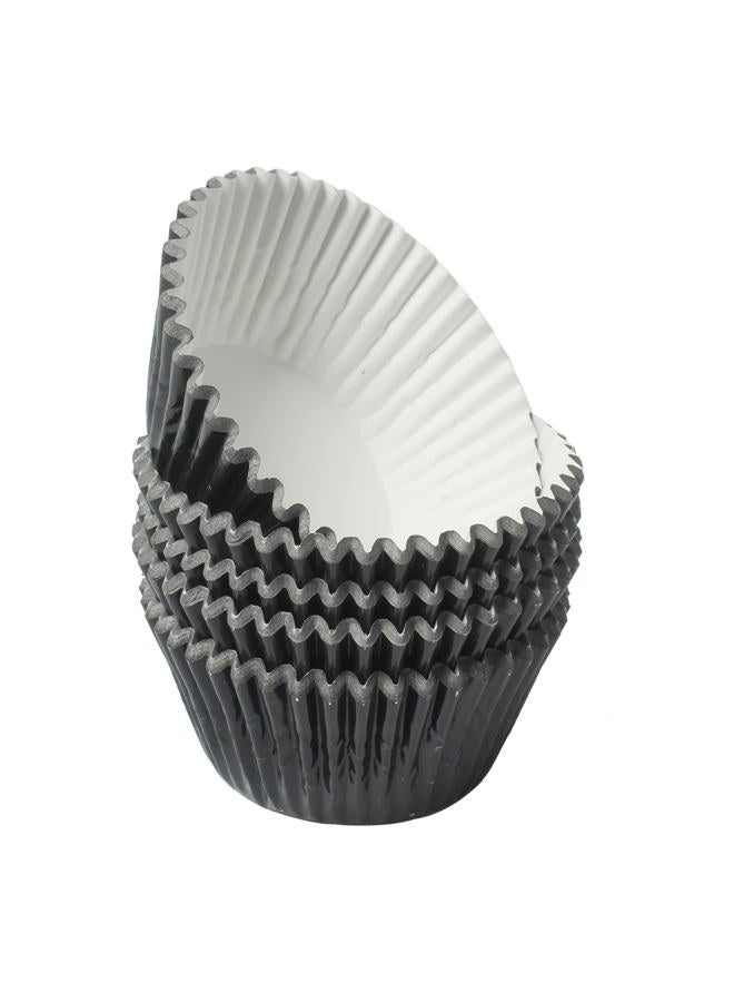 MEETINGU Black-Foil Cupcake Case Liners 100 Pcs Metallic Paper Baking Cups for Birthday Parties, Weddings or Baby showers … - Image 1