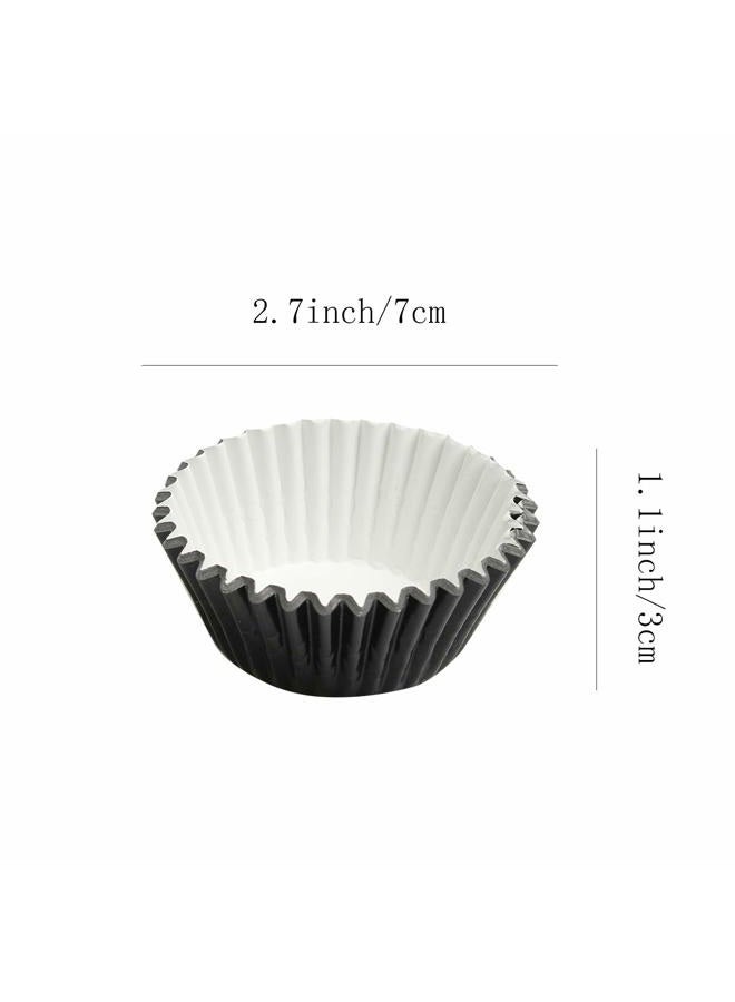 MEETINGU Black-Foil Cupcake Case Liners 100 Pcs Metallic Paper Baking Cups for Birthday Parties, Weddings or Baby showers … - Image 2
