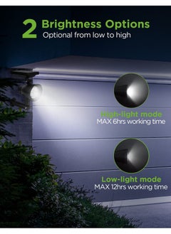 InnoGear Innogear Solar Lights 2 In 1 Waterproof 3 Led Solar Spotlights Adjustable Wall Light Landscape Lighting Security Light Outdoor Auto On Off For Patio Deck Yard Garden Driveway Pack Of 4  - Image 2