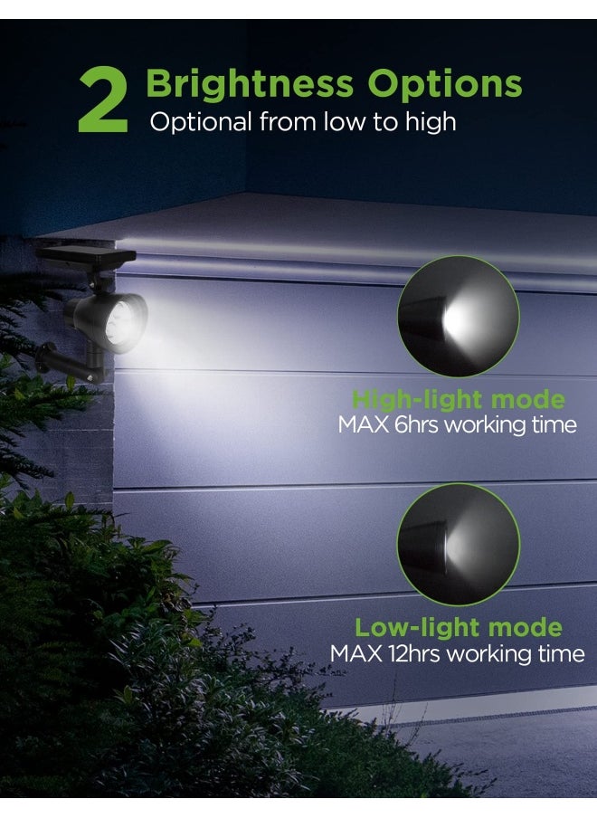 InnoGear Innogear Solar Lights 2 In 1 Waterproof 3 Led Solar Spotlights Adjustable Wall Light Landscape Lighting Security Light Outdoor Auto On Off For Patio Deck Yard Garden Driveway Pack Of 4  - Image 2