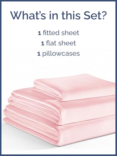 CGK Unlimited Kids Twin Size Bed Sheet Set 3 Piece Kids Loft Bed Sheets Solid Pink Themed Bedding Soft Cute and Cozy Breathable and Machine Washable Bedding for Boys Girls Teens Toddlers OekoTex - Image 3