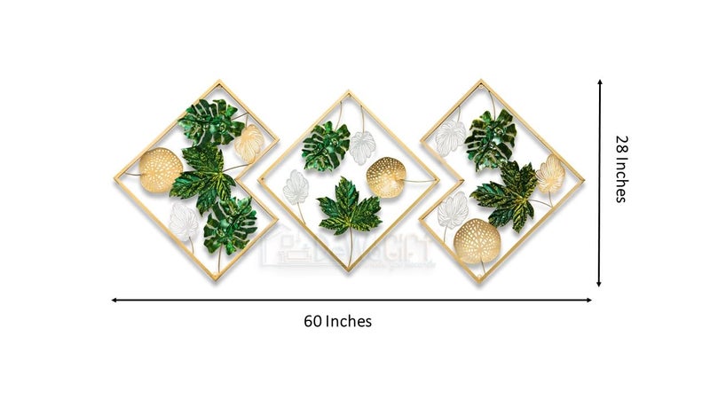 DeWoGift Maple Leaf Metal Wall Art Set of 3 | Elegant Decorative Wall Hanging Sculpture for Living Room Bedroom Office Hotel or Restaurant | Durable Handcrafted Artwork for Home & Kitchen Décor - Image 4