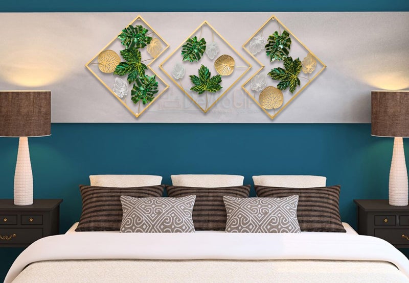 DeWoGift Maple Leaf Metal Wall Art Set of 3 | Elegant Decorative Wall Hanging Sculpture for Living Room Bedroom Office Hotel or Restaurant | Durable Handcrafted Artwork for Home & Kitchen Décor - Image 3