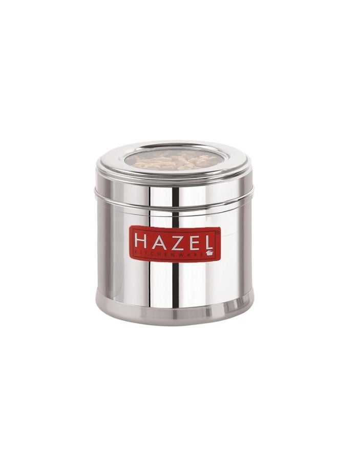 HAZEL Masala Box for Kitchen with Airtight Lid | Stainless Steel Top See Through Storage Containers for Kitchen Air tight, 450 ML - Image 1
