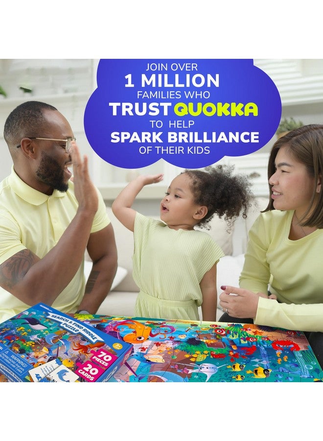 QUOKKA Search and Find Puzzles for Kids Ages 4-6 - Riddle Kids Puzzles 6-8 Years Old - 70 Unique Pcs - 20 Illustrated Guessing Cards - Engaging Children Themes - Ocean Puzzle Gift for Toddlers 3-5 - Image 5