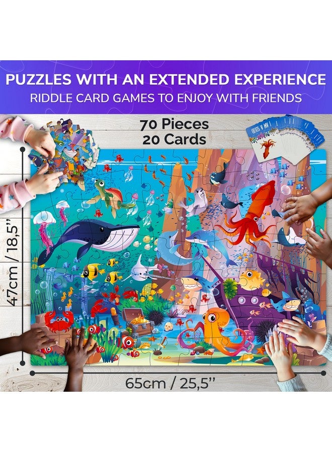 QUOKKA Search and Find Puzzles for Kids Ages 4-6 - Riddle Kids Puzzles 6-8 Years Old - 70 Unique Pcs - 20 Illustrated Guessing Cards - Engaging Children Themes - Ocean Puzzle Gift for Toddlers 3-5 - Image 4
